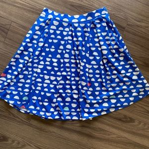 LuLaRoe Blue polka Madison Skirt with Pockets L